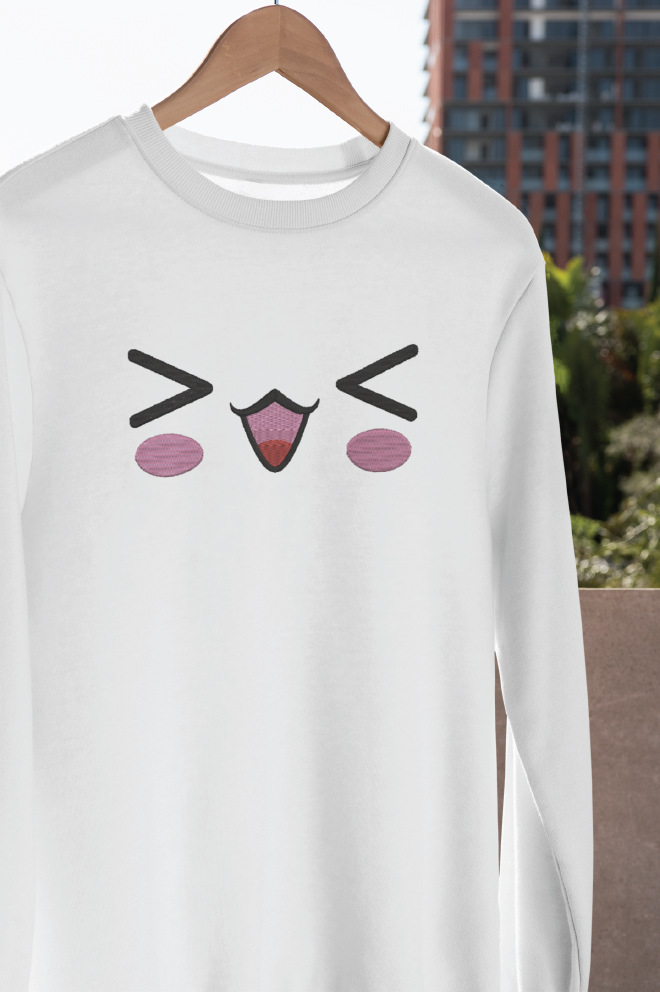 Cute Kawaii Face Crewneck Sweatshirt