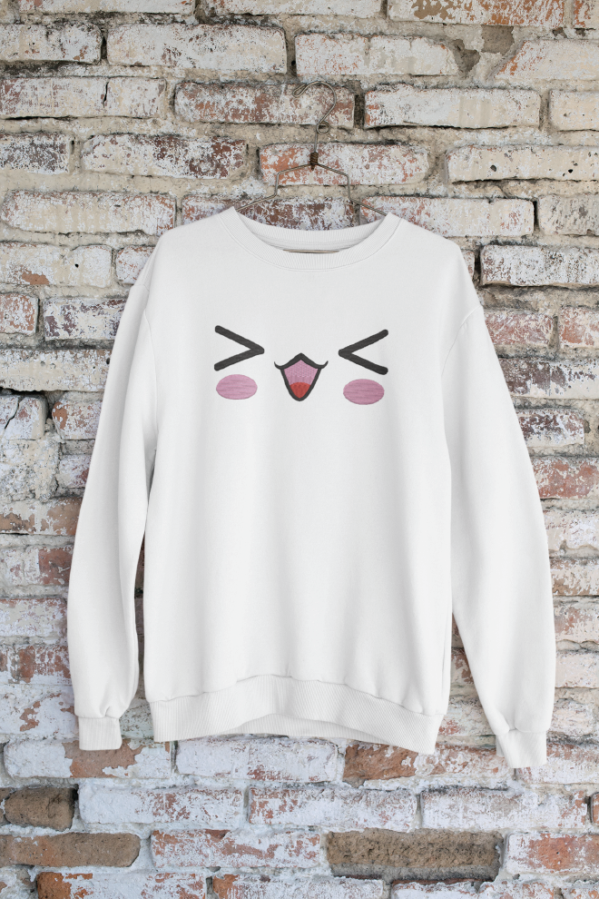 Cute Kawaii Face Crewneck Sweatshirt
