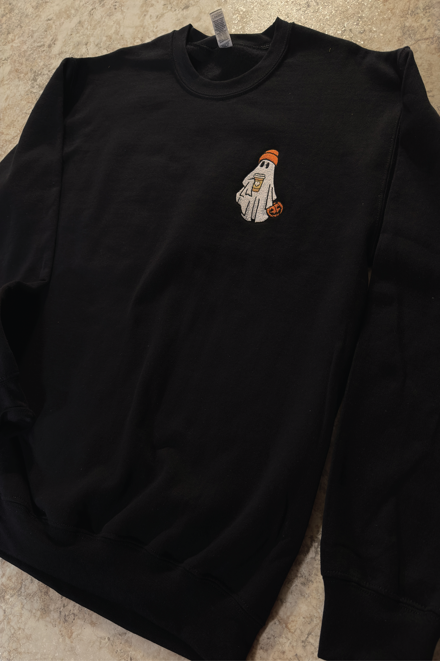 Ghost With Coffee Embroidery
