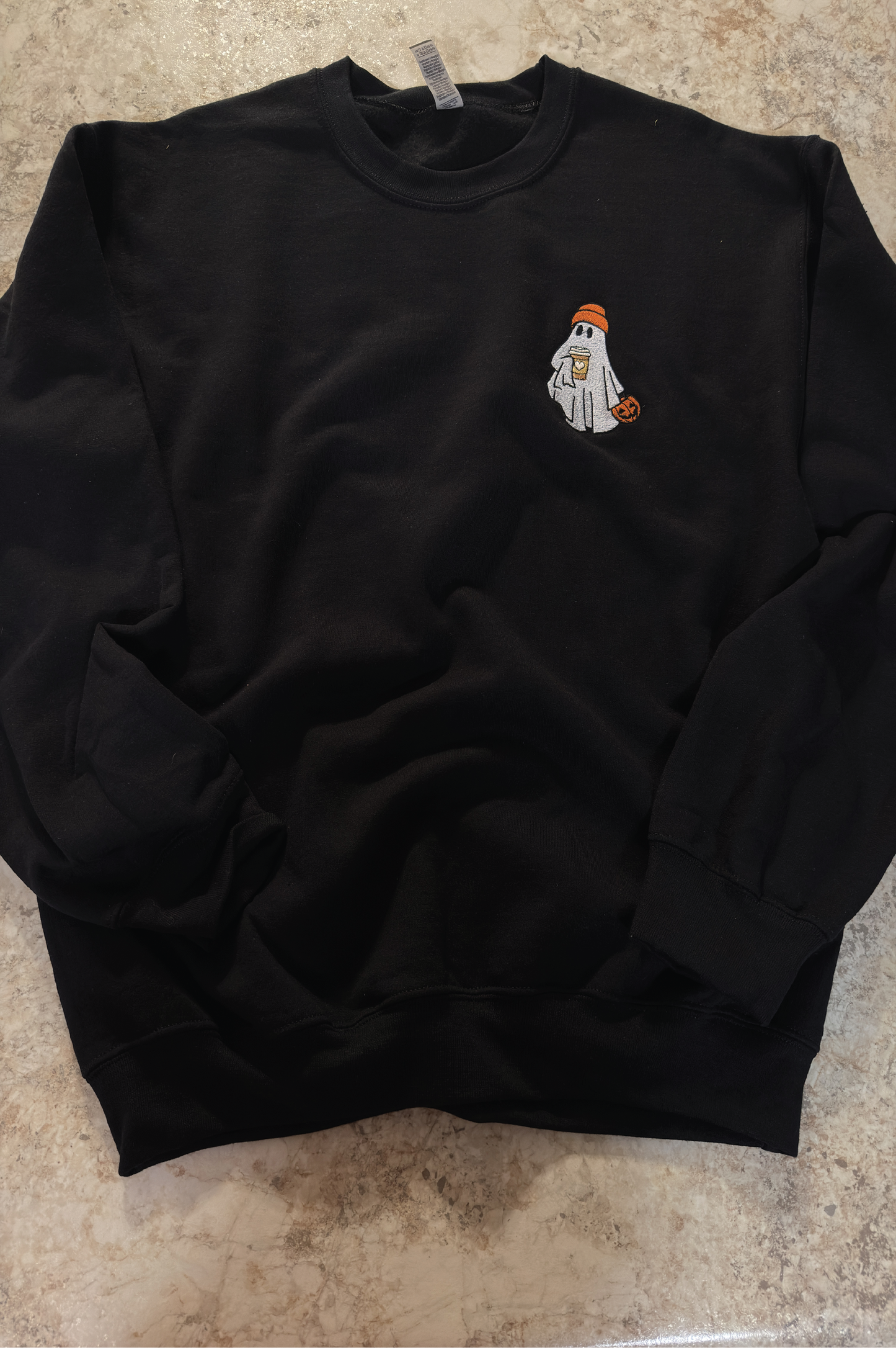 Ghost With Coffee Embroidery