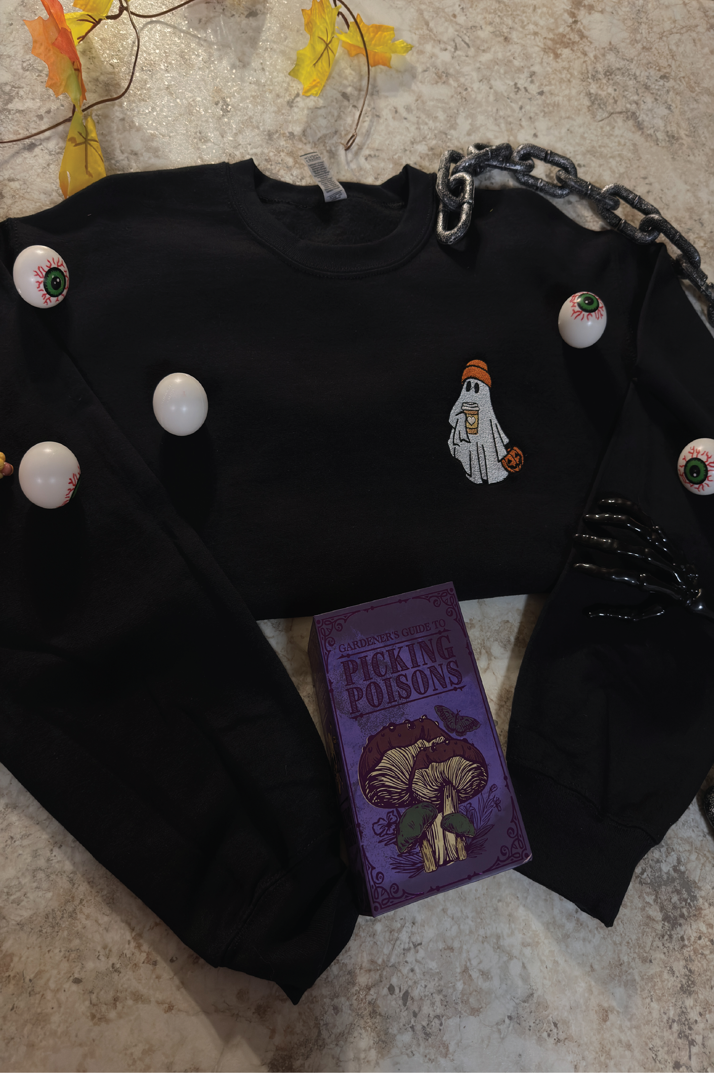 Ghost With Coffee Embroidery