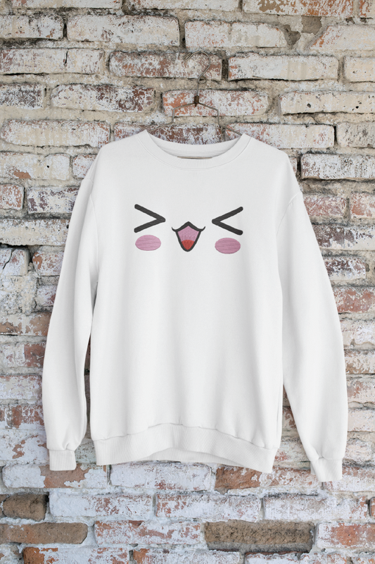 Cute Kawaii Face Crewneck Sweatshirt