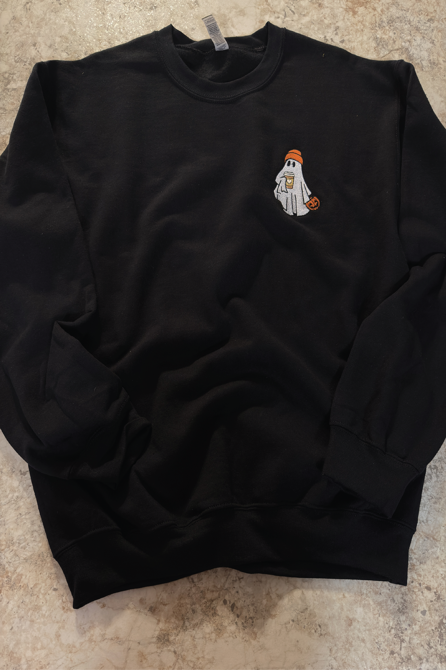 Ghost With Coffee Embroidery